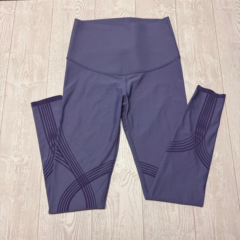 Fanka Body Sculpt Leggings Womens Purple High Rise Compression Geometric Workout